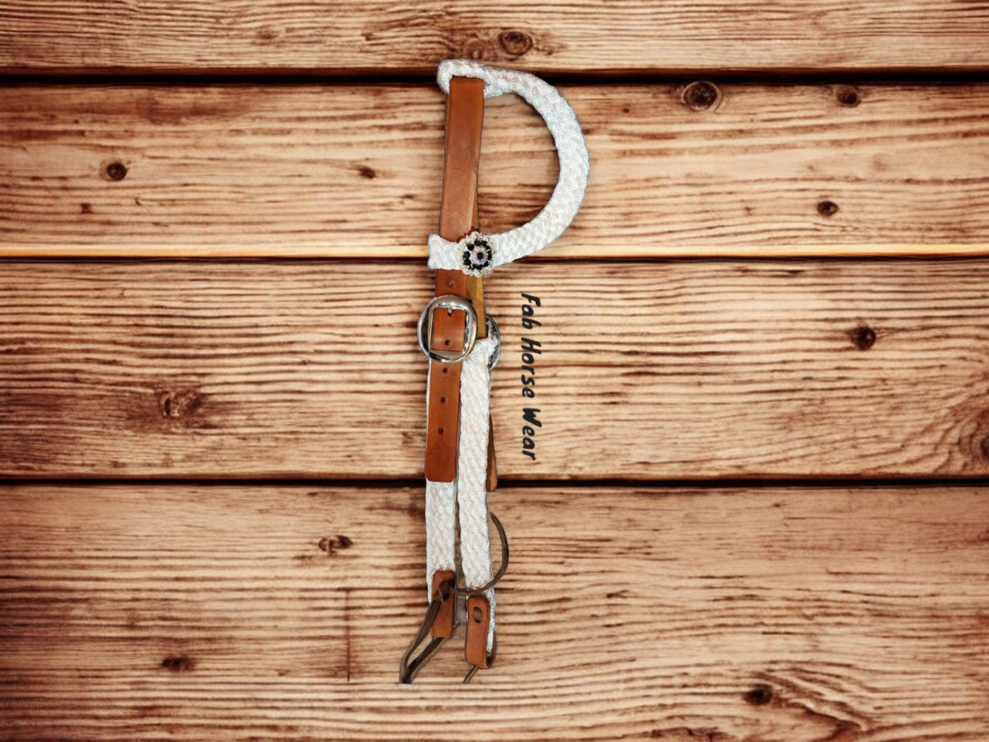 One Ear Mule Tape & Leather Headstall