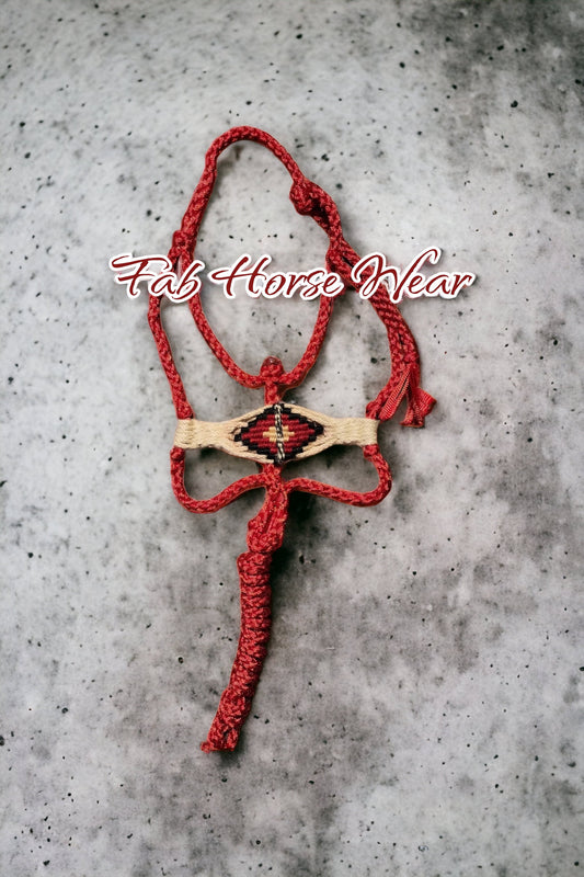 Red Mule Tape Halter w/ Mohair Noseband