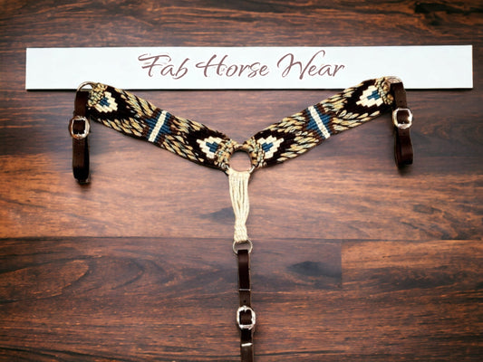 Mohair Breast Collar (natural, brown, teal)