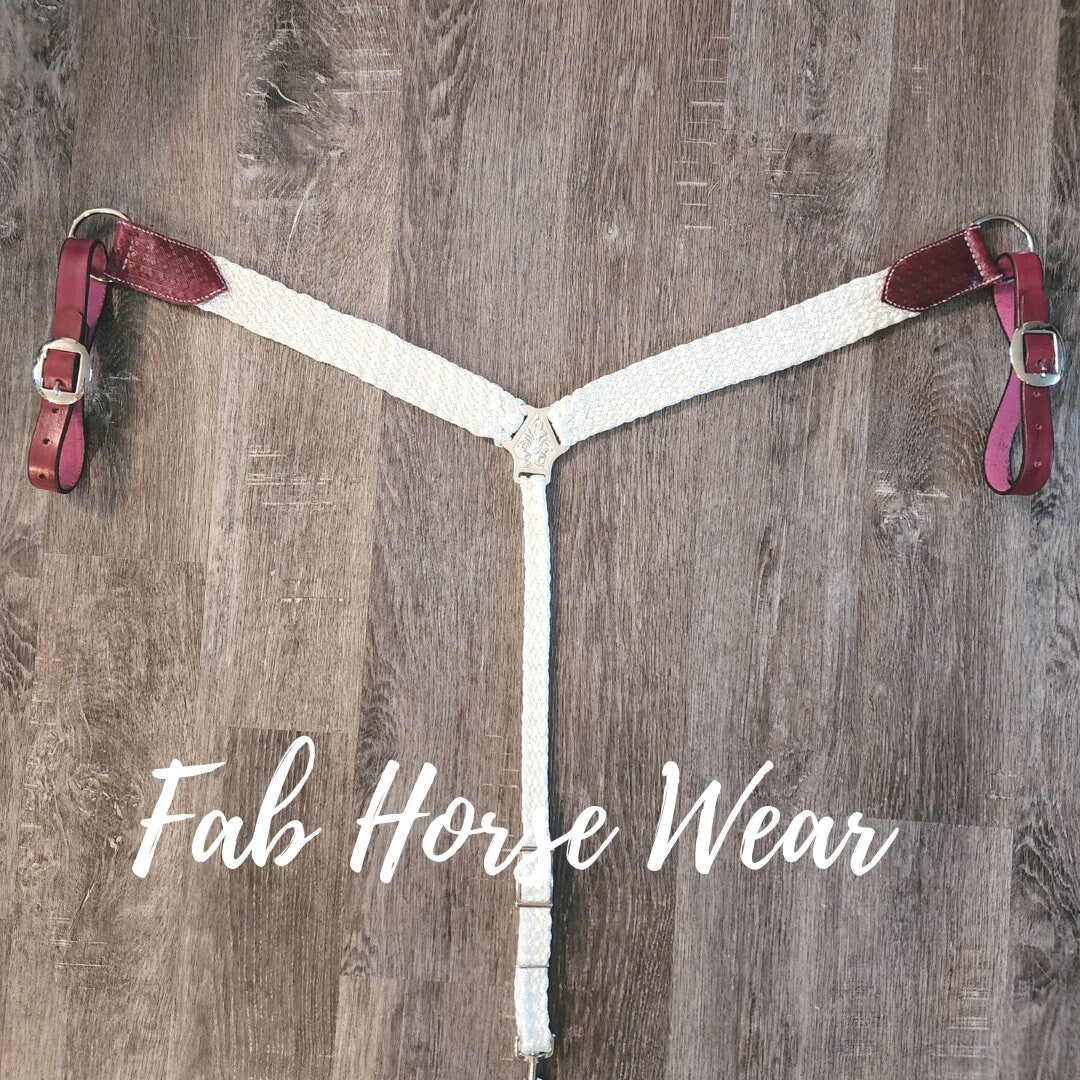 CUSTOM Mule Tape Breast Collar w/ leather accents