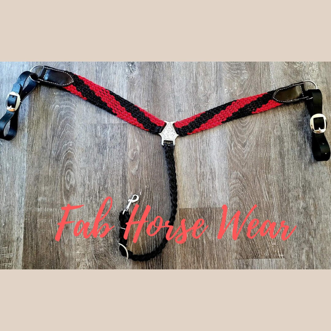 CUSTOM Mule Tape Breast Collar w/ leather accents
