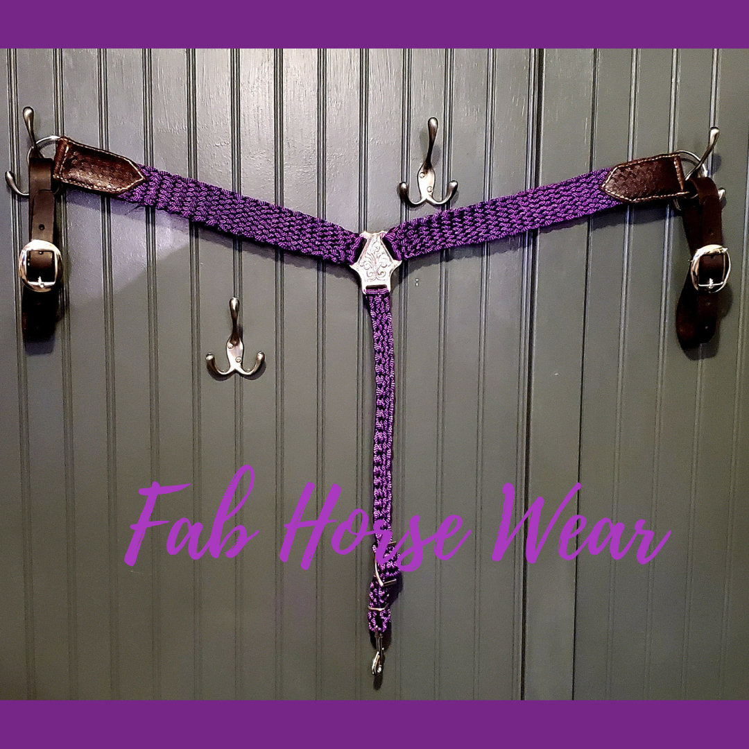 CUSTOM Mule Tape Breast Collar w/ leather accents