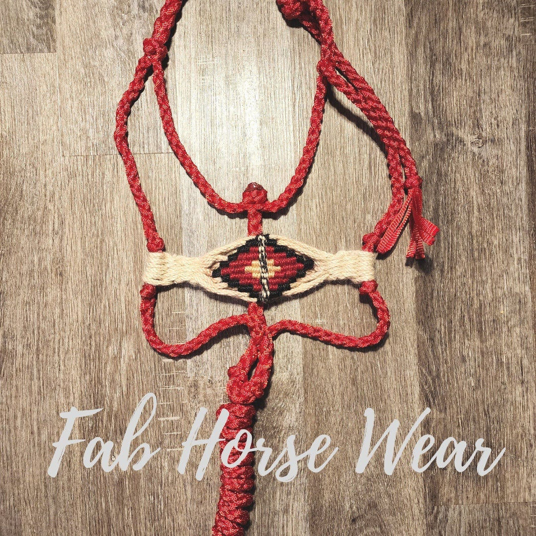 Red Mule Tape Halter w/ Mohair Noseband