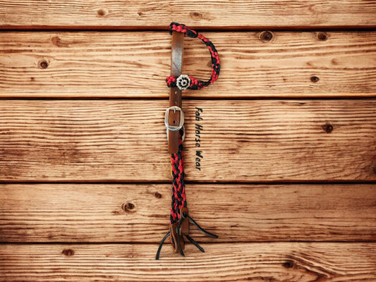 One Ear Mule Tape & Leather Headstall