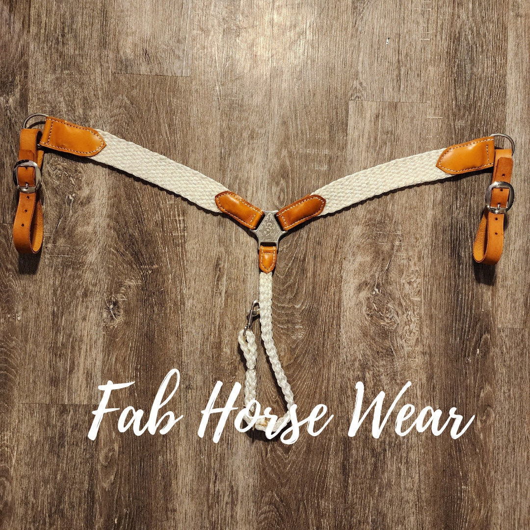 CUSTOM Mule Tape Breast Collar w/ leather accents