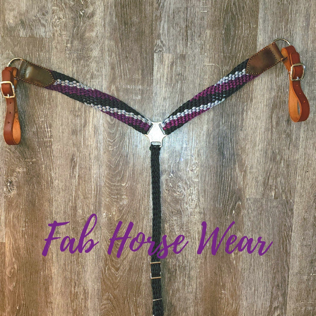 CUSTOM Mule Tape Breast Collar w/ leather accents