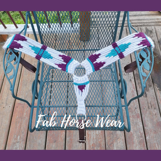 Mohair Breast Collar (wine, gray, turquoise)