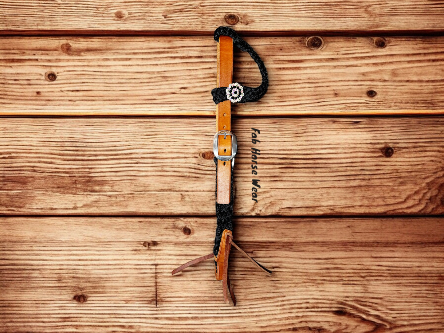 One Ear Mule Tape & Leather Headstall