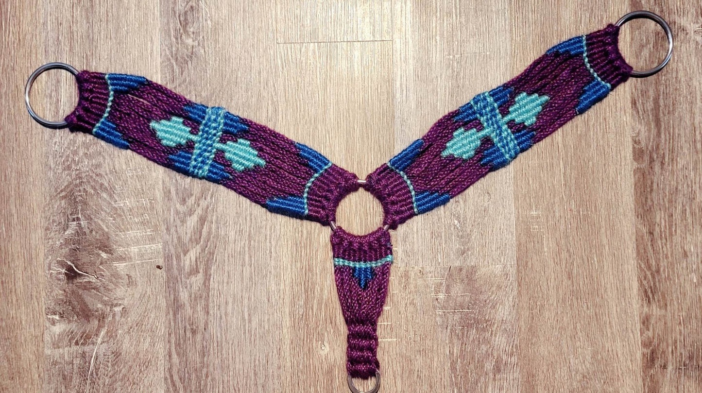 Mohair Breast Collar (purple, royal blue, mint)