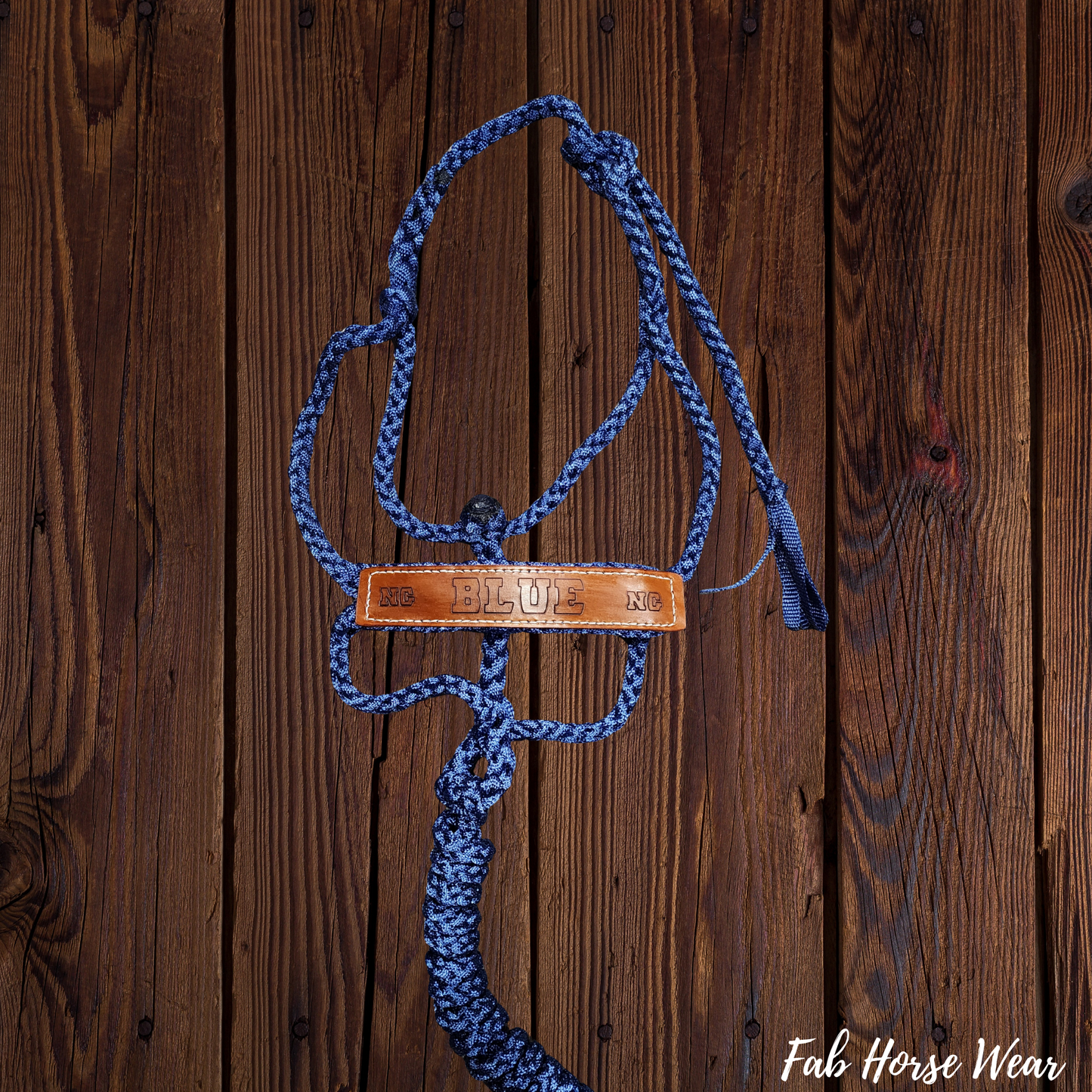 Custom Mule Tape Halter with Leather Name Patch