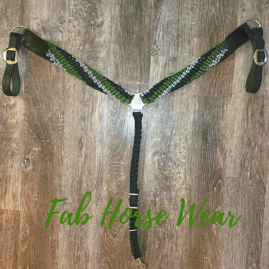 CUSTOM Mule Tape Breast Collar w/ leather accents
