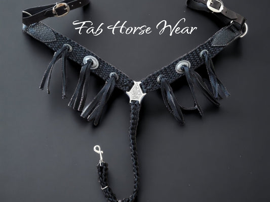 Mule Tape Breast Collar w/ (conchos & fringe) [CUSTOM]