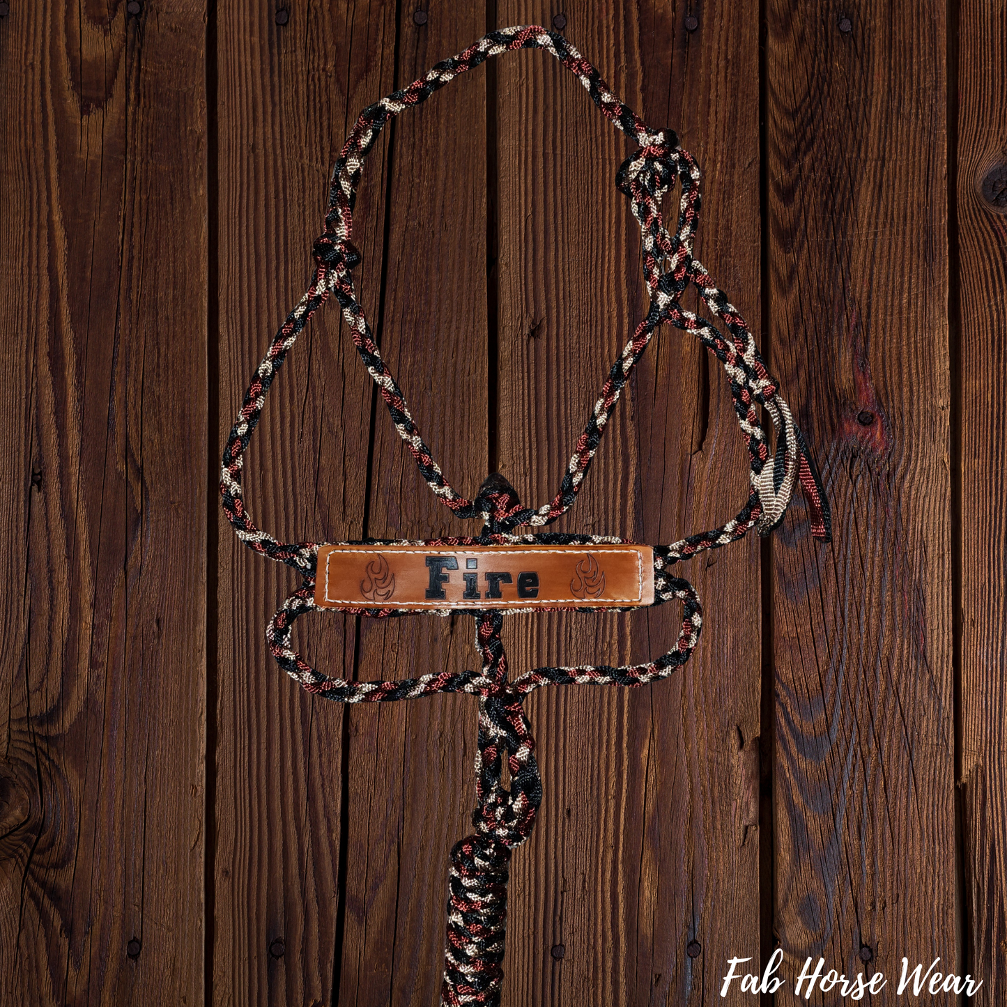 Custom Mule Tape Halter with Leather Name Patch
